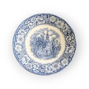 Liberty Blue Historic Colonial Scene Old North Church Saucer Made In England
